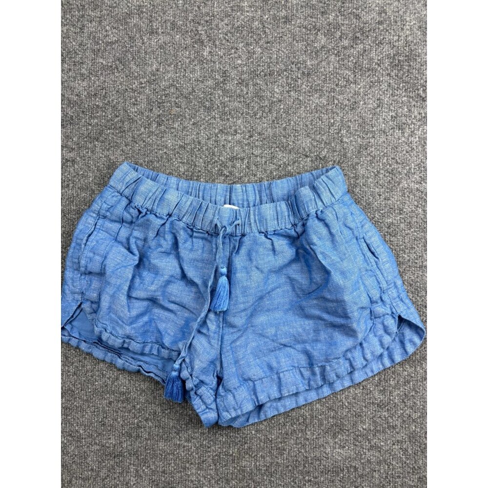 Vineyard‎ Vines Shorts Womens Small Blue Linen Cotton Tassel Drawstring Casual